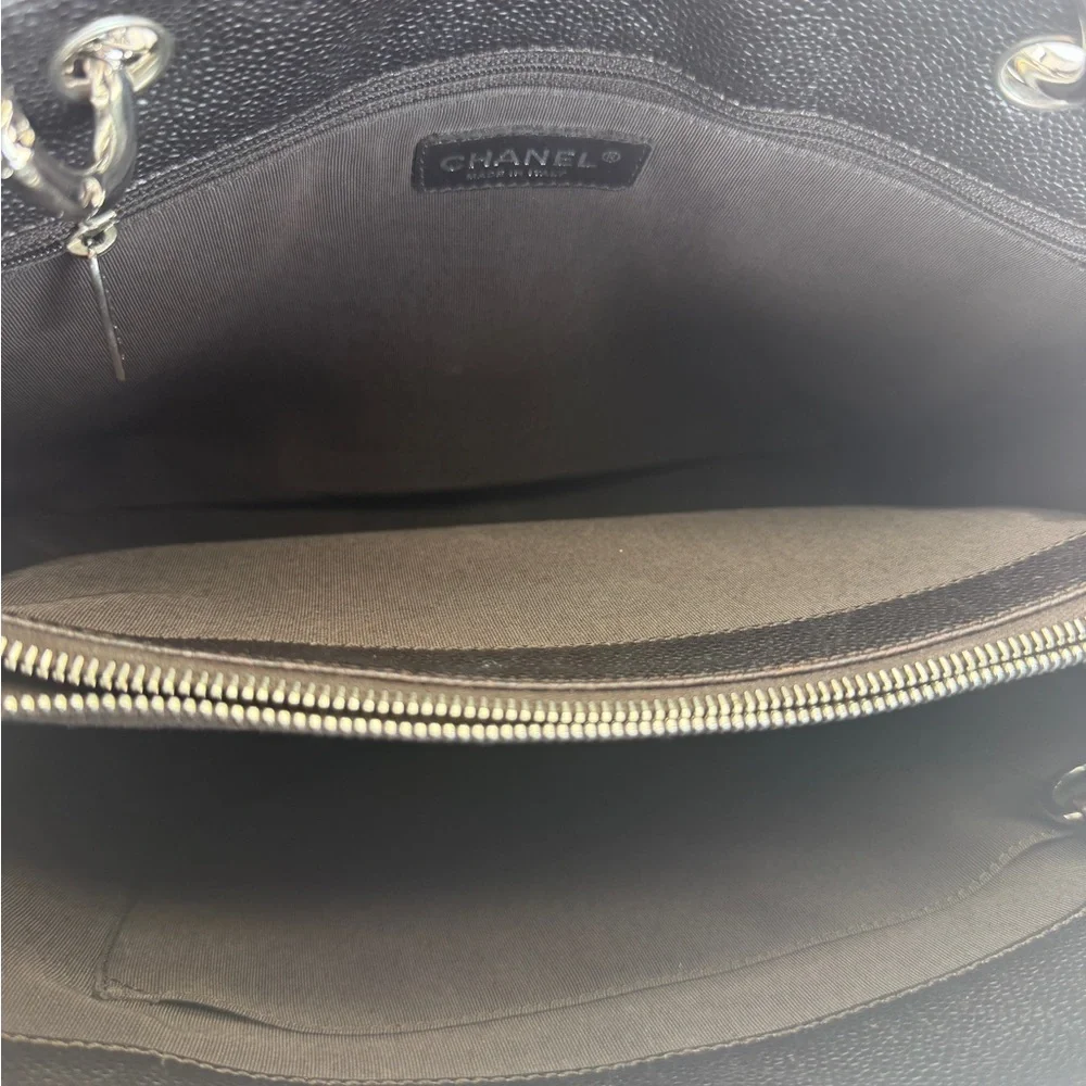 Chanel Caviar Grand Shopper Tote GST Brown Silver - Picture 11 of 14
